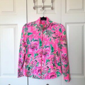 EUC Lilly Pulitzer Full Zip jacket Leona Breast Cancer size xs